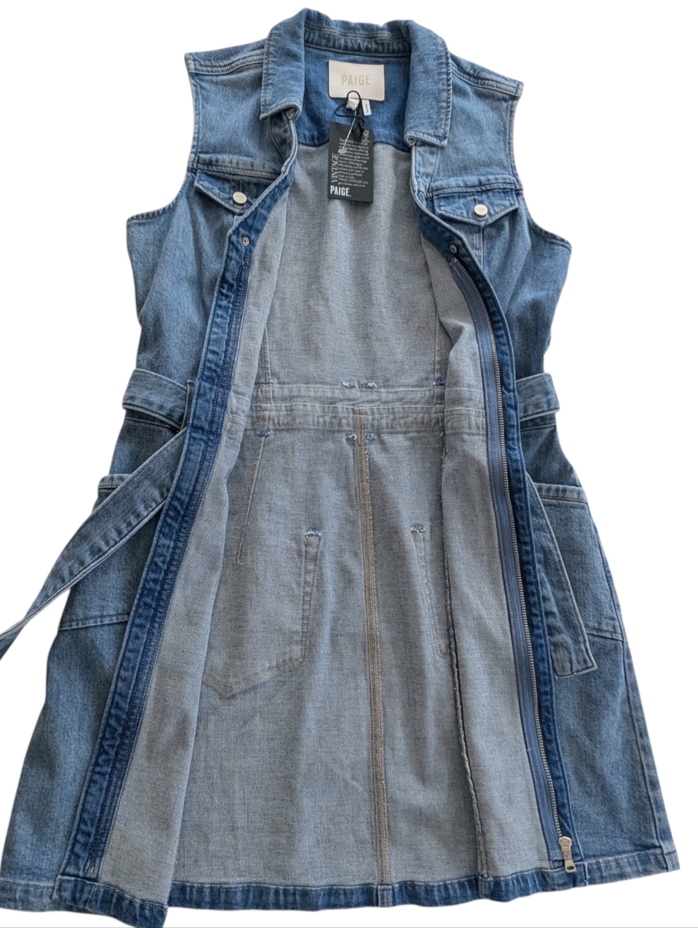 Paige Kelsee Denim Dress Size 10 - Picture 5 of 11